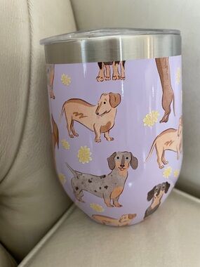 Lavender Dachshund Stainless Steel wine  Tumbler -